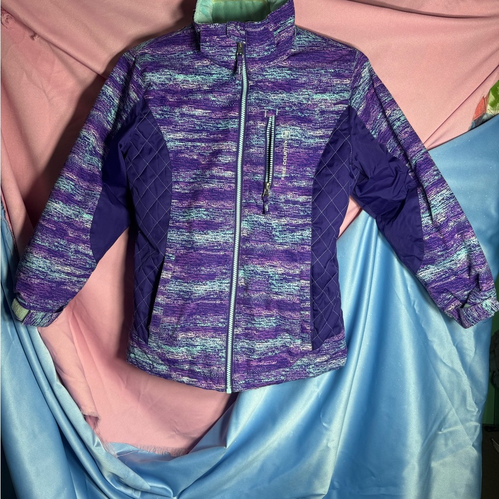 Free Country Girls Purple Hooded Full Zip Jacket Outdoor Lightweight Coat